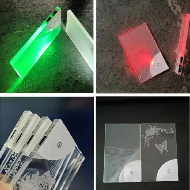 Pocket Sized LED Card Lamp Nameplate Light with Rainbow Effects for Business Professionals Transparent Name Tag Board