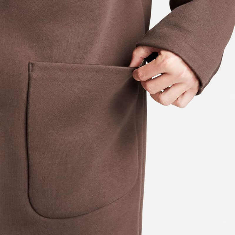 Nike Abbigliamento sportivo Tech Fleece Reimmaginato Tinta Unita Collo a Camicia Casual Largo Antivento Uomo Capispalla Marrone Barocco FN0602-237