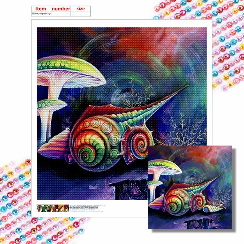New Arrival 5D DIY Full Circle Diamond Painting "Painted Conch" Embroidery Cross Stitch Home Decor Gift