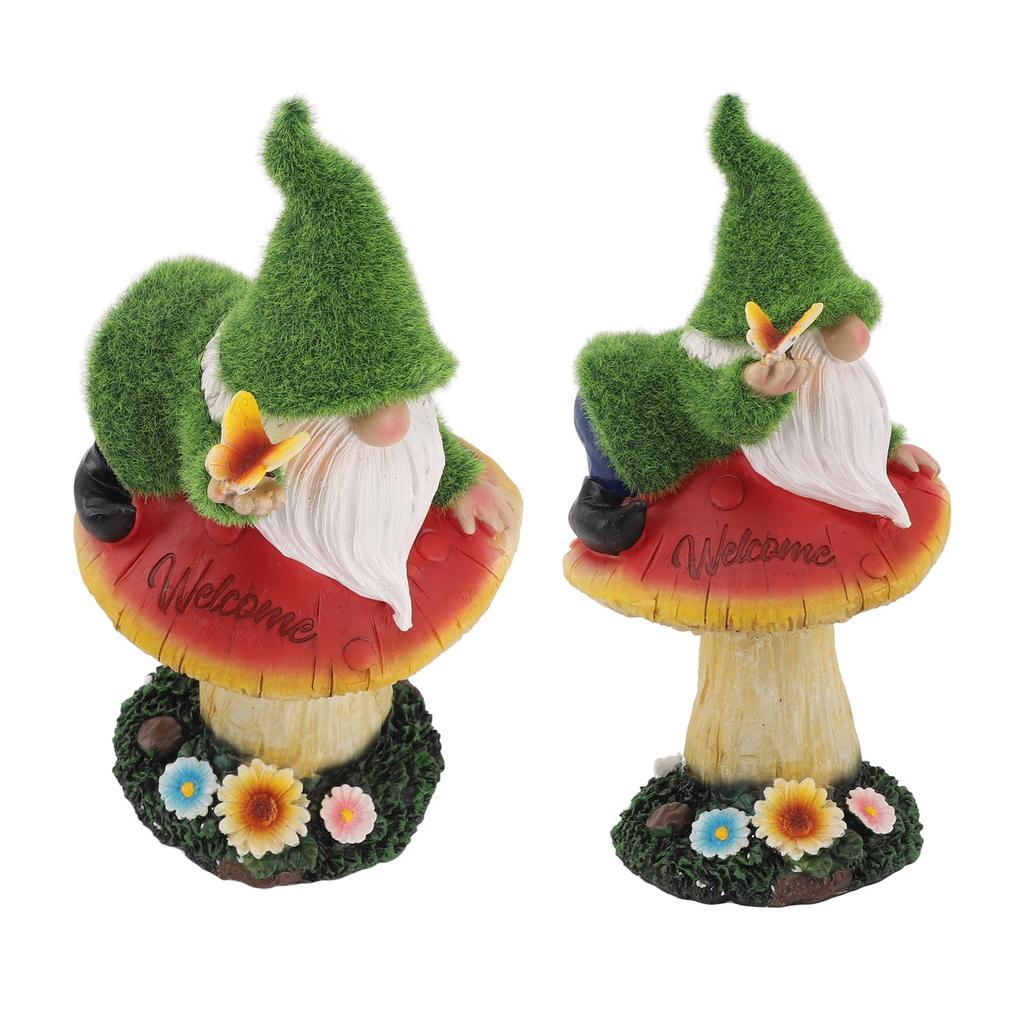 Gardon Mushroom Light Statue Resin Lifelike Unique Warm Light Garden Gnome Mushroom Sculptures for Outdoor Decoration
