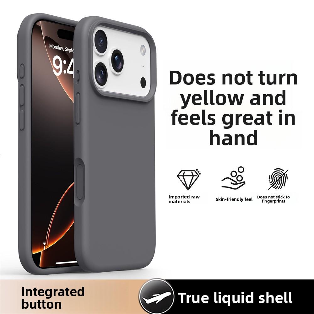 

For IPhone 17 Pro Max 17 Ari 16 Pro Phone Case Luxury Liquid Soft Silicone Shockproof Protection Back Cover iPhone 16 Pro Max сірий