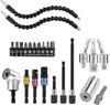 18-Piece Flexible Shaft Screwdriver Bit Extension Set (60, 100, 150mm) with Conversion Joint Rods.