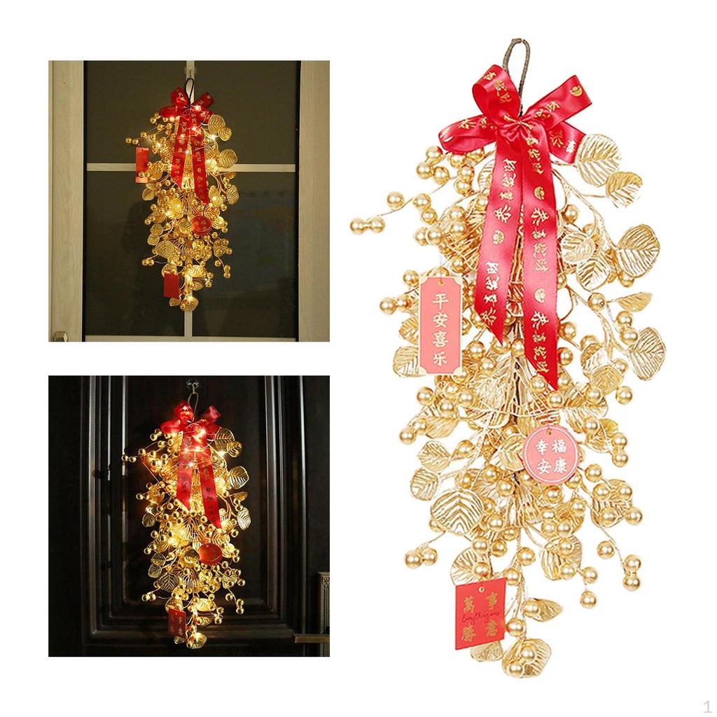 Chinese Year Decoration Oriental Handcraft Metal Wreath Traditional Hanging Ornamental Pendant