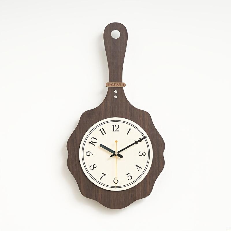 Vintage Inspired Wall Clock with Wooden Frame White Dial, Black Numbers Hands, Silent Operation, Perfect for Kitchen Dining Areas, Kitchen Wall Clock