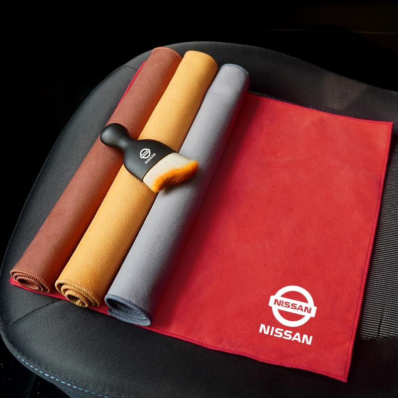 Car Wash Towels Microfiber Rag Cleaning Brush for Nissan X-trail Qashqai Note Juke Sentra Patrol Navara Micra Auto Accessories