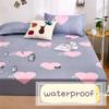 Couverture de matelas de lit Super imperméable, protecteur de lit, drap-housse de matelas imprimé, feuille de Polyester
