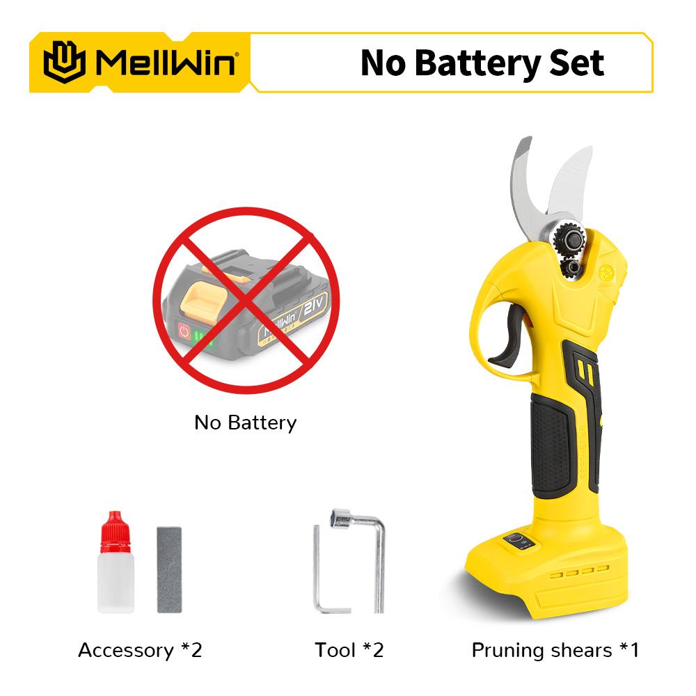MELLWIN 30mm Brushless Electric Pruning Shears Cordless Fruit Tree Branches Cutter Garden Scissors For Makita 18V Battery Pin