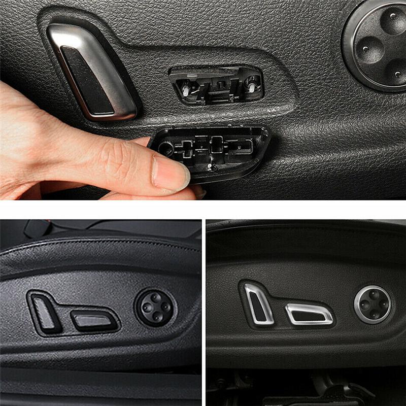 6 Pcs Seat Adjustment Knob Button Switch Cover Trims For A3 A4 A5 A6 Q3 Q5 /VW /Jetta MK5 MK7/Passat/Tiguan Black Chromed