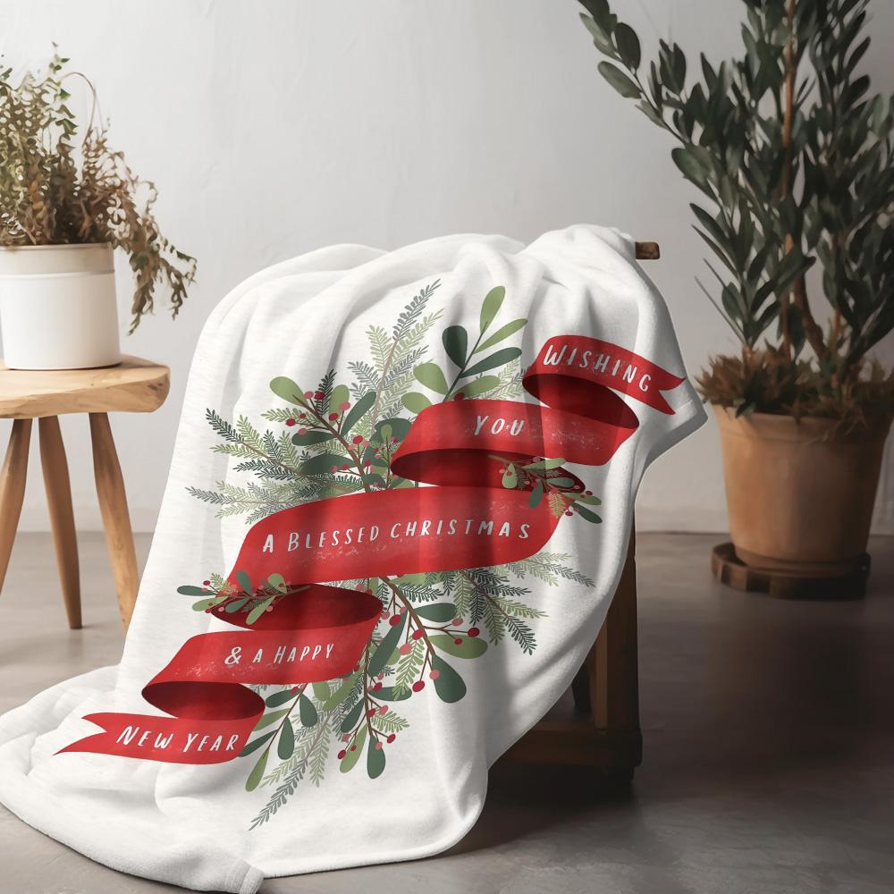

Tuniu Christmas Throw Blanket Festive Sofa Bed Room Decorative Cotton Print Gift for Women Men 75x90cm
