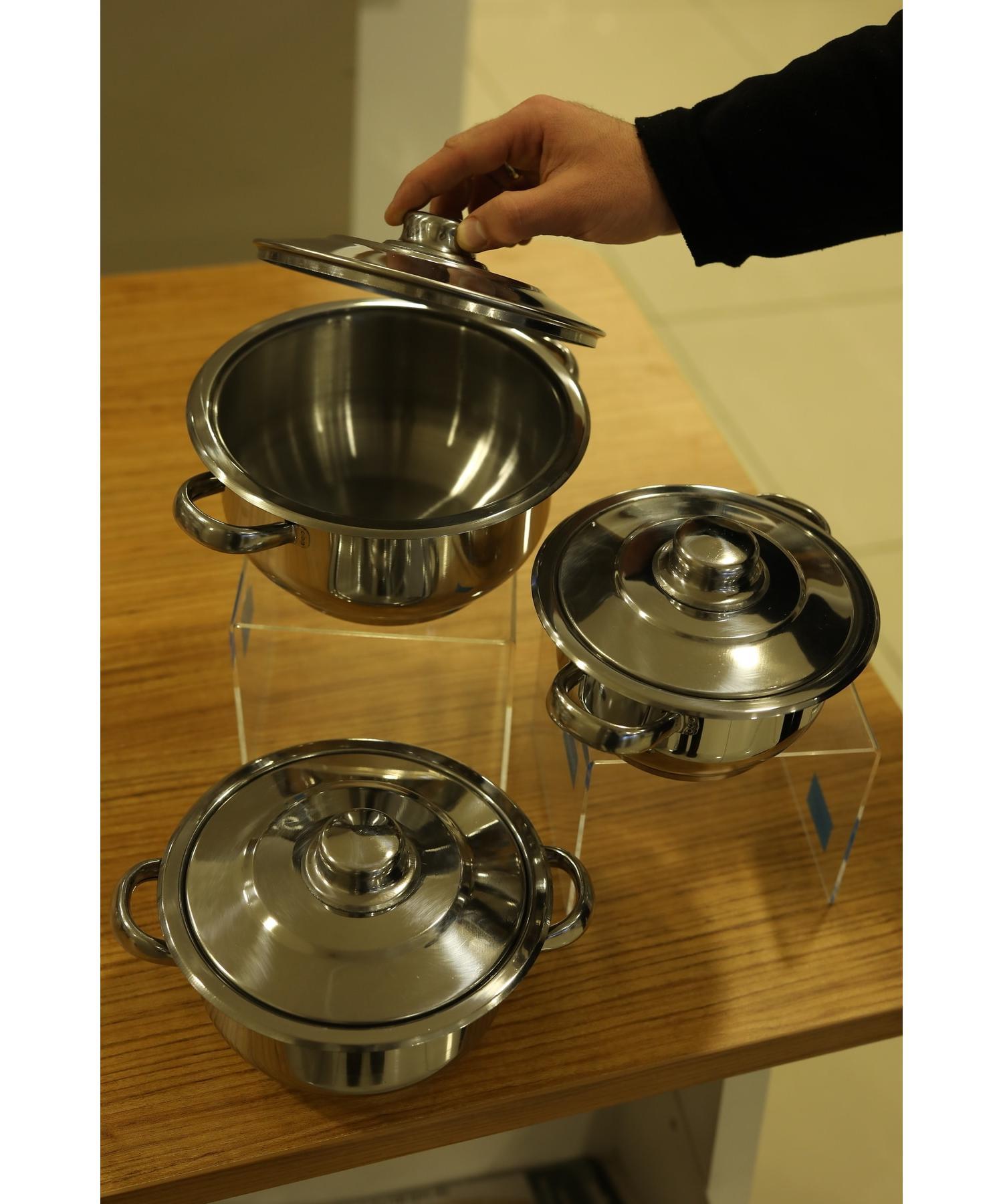 

3 Pcs Steel Casserole Cookware Set