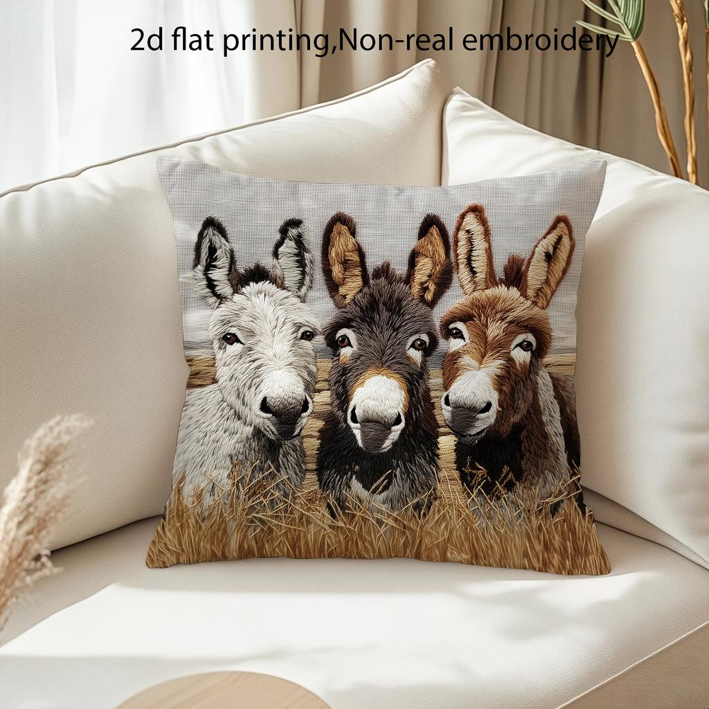Unique 2D Printed Double-sided Printed Pillow Cover Short Plush Suitable Living Rooms Bedrooms Sofas Throw Cushion Cover