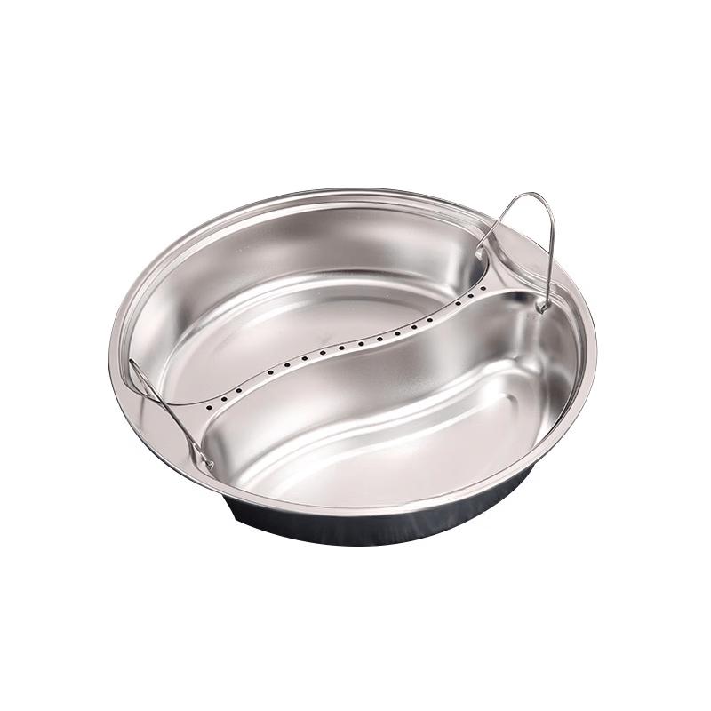 Stainless Steel Divided Steaming Plate with Handle