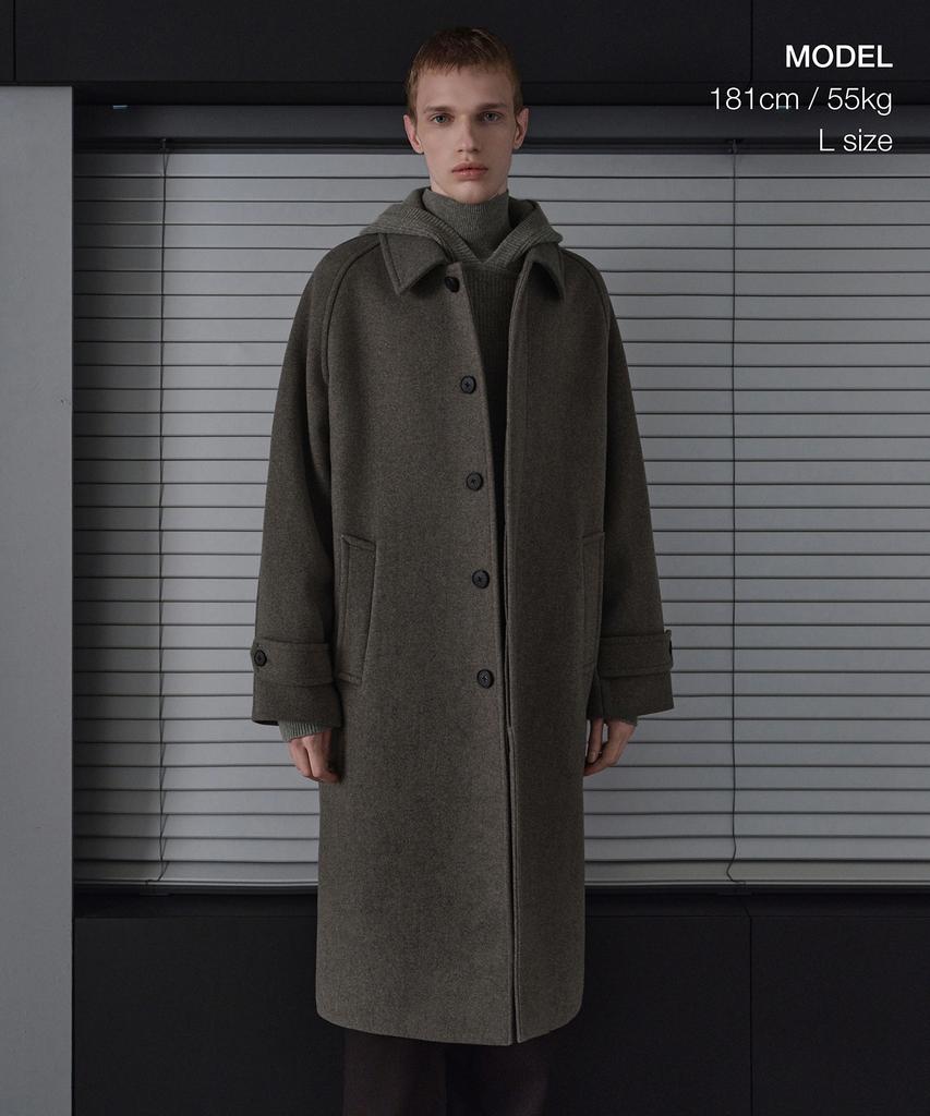 Musinsa Standard Cashmere Blend Oversized Balmacaan Coat [Taupe]