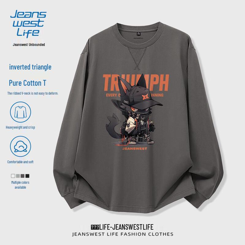 JEANSWEST LIFE Men's 2025 Autumn Cotton Long Sleeve T-Shirt