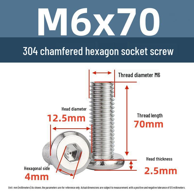 Yigu 304 Stainless Steel M2-M12 Countersunk Flat Head Hex Screw for Furniture & Cabinets