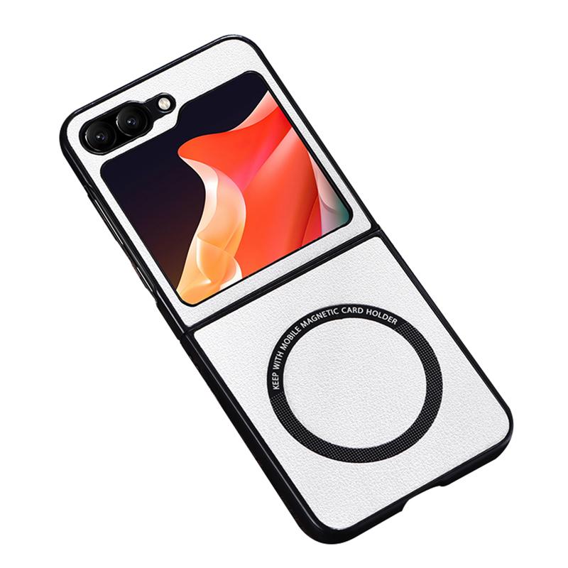Etui do Samsunga Galaxy Z Flip6 5G Kompatybilne z MagSafe Skóra+PC Pokrowiec na telefon