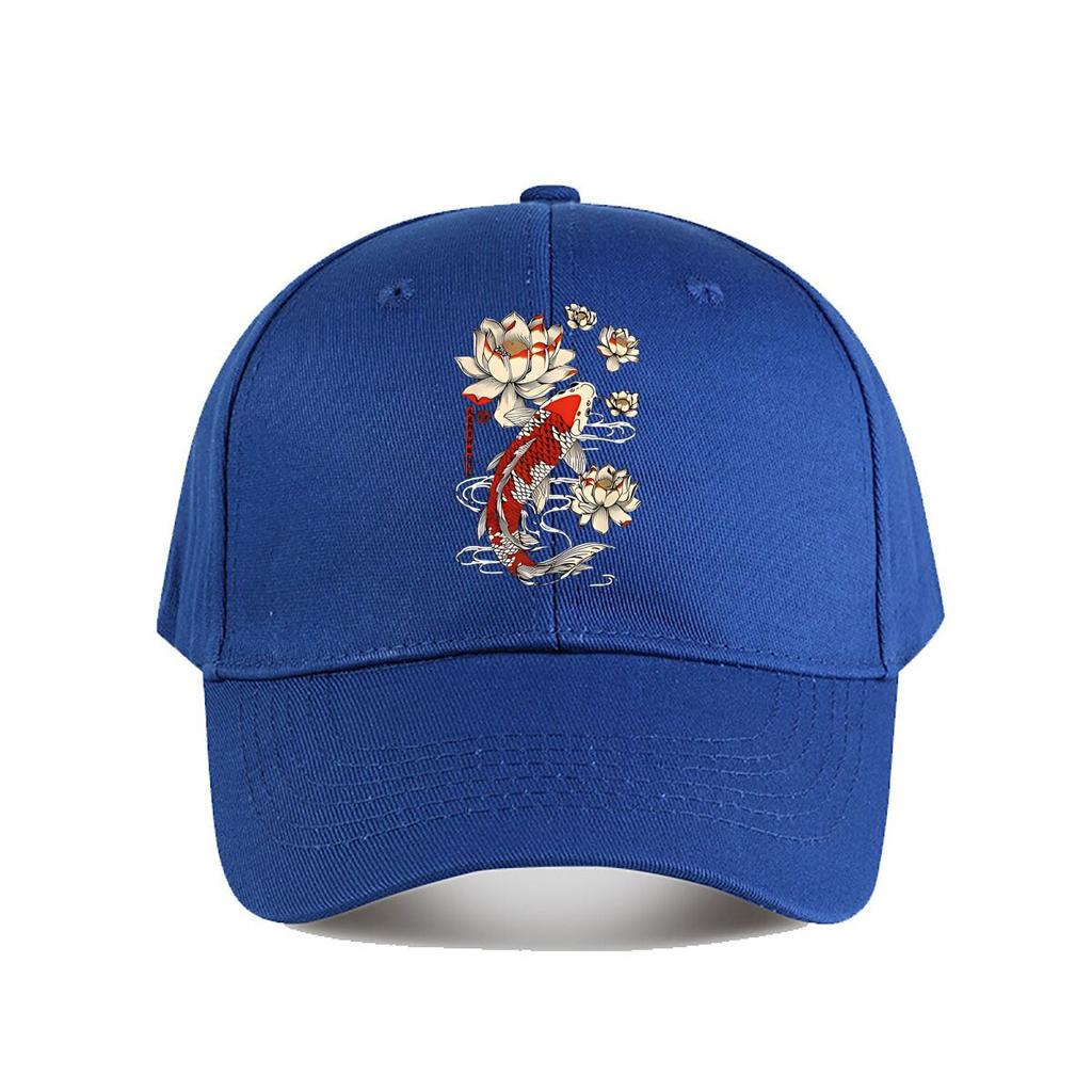 Japanese Koi Fish Lotus Canvas Wall Art Baseball Cap Fashion Unisex Sunhat Womens Outdoor Sports Snapback Cap