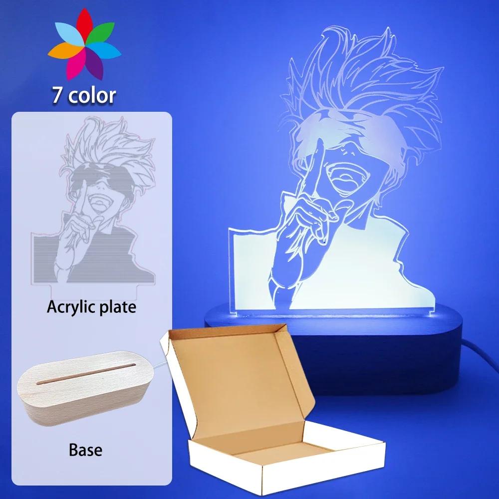 Action Figures Jujutsu Kaisen Gojo Satoru Anime Led Lights Decoration  Night Light Rgb Lampara Para Recamara Cool Stuff for Room