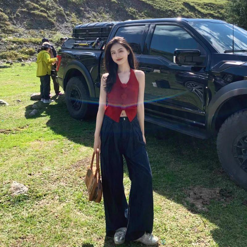 

Sweet and Spicy Style Sexy Suit Beautiful Cardigan Camisole Red sling S