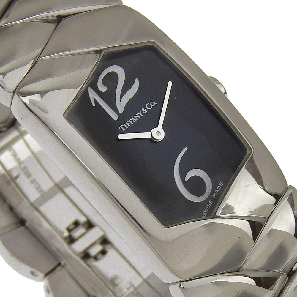 TIFFANY&Co. Tisolo Watches Z6301.10 blackDial Stainless Steel Quartz Analog display Women Used