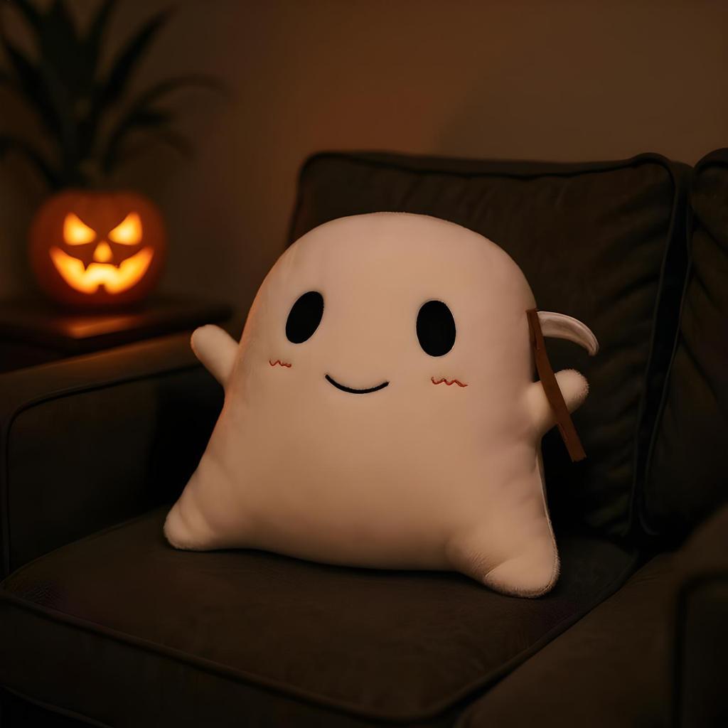 Halloween Ghost Pillow Modern Cute Ghost Stuffed Animal Cushion Decor Bedding for Sofa Chair Couch Balcony Porch Kitchen Living