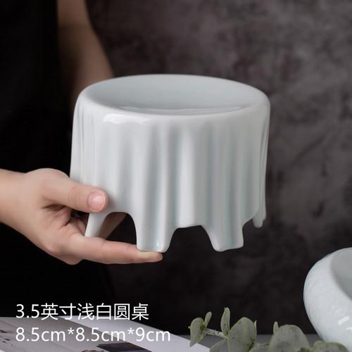 Ceramic Round Table Creative Hotel Restaurant Fruit Sushi Plate Wedding Party Cake Dessert Display Plate Home Kitchen Tableware