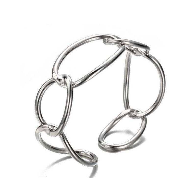 

Крутой Стиль Вырез Цепь Открытый Браслет Минималистичная Мода Стильный Браслет Элегантное Причудливое Украшение Женский Браслет Silver