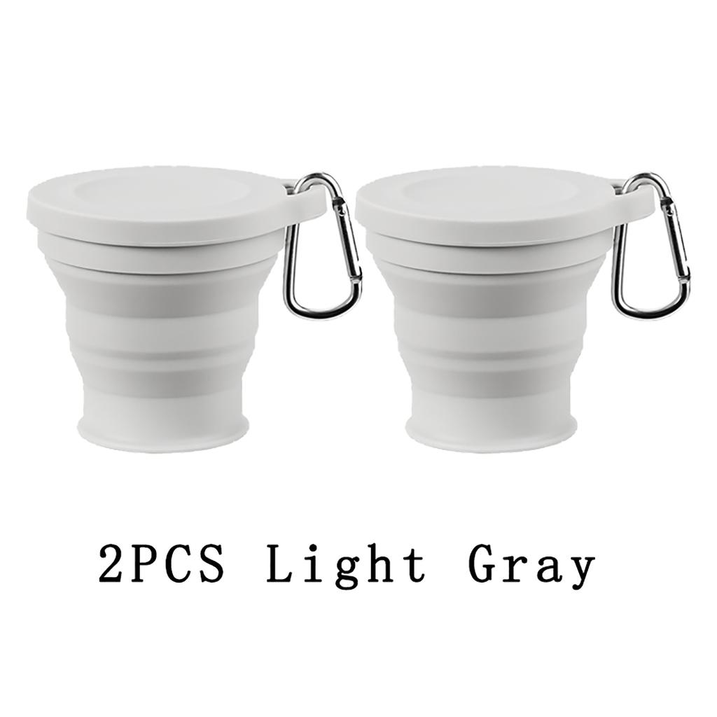 Lightweight to Carry Silicone Folding Cup Mountain Camping Outdoor Use Travel Retractable 180ml Mini Coffee Cup Drinking Cup With Cover Reusable