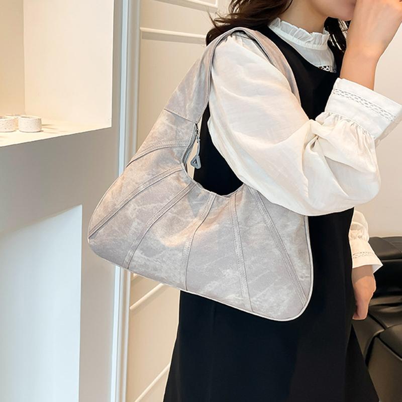 Simple Shoulder Bag Vintage Hobo Bag Large Capacity Handbag Tote Bag Minority Design Fashionable Crescent Bag Students