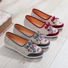 Embroidered Cloth Shoes Women's Flat Shoes Hollow and Breathable Sliding In Type Simple Casual Retro Ethnic Style Spring and Summer