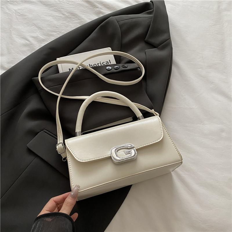ins niche French texture bag women's 2025 summer new lock small square bag foreign style shoulder messenger bag