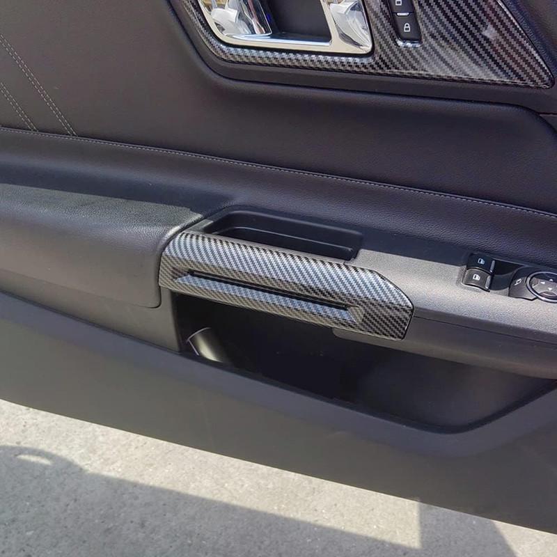 1 Pair Interior Door Handle Cover Trim For Ford Mustang 2015-2023
