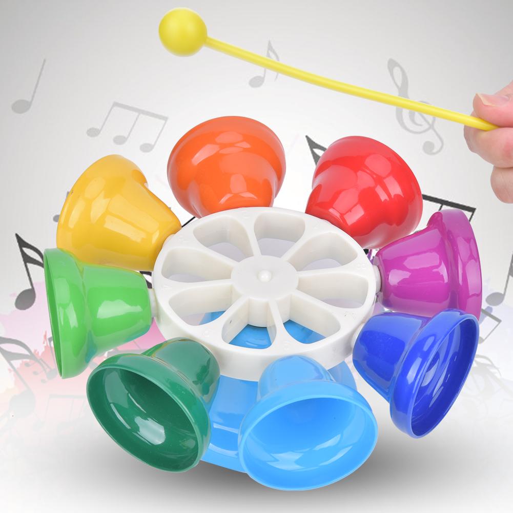 8Note Music Bells with Rod Children Hand Percussion Educational Toy Gift Orf Instrument