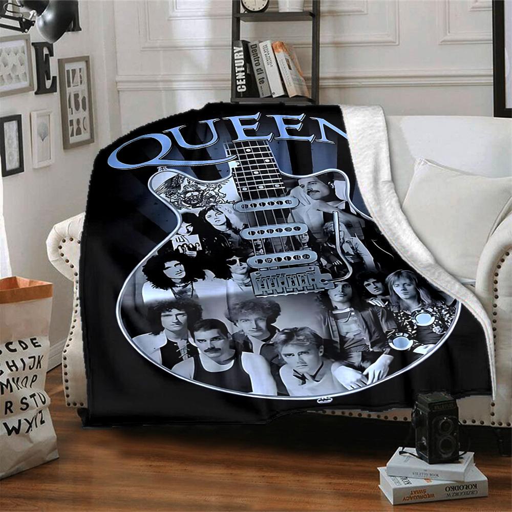 1pc Queen Band Flannel Blanket, Soft Skin Friendly with Digital Printing, Various Sizes Available for Family, Friends, Birthday