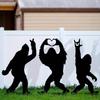 Metal Garden Stake Bigfoot Ornament Outdoor Decor Patriotic Yard Art Modern Home Accent