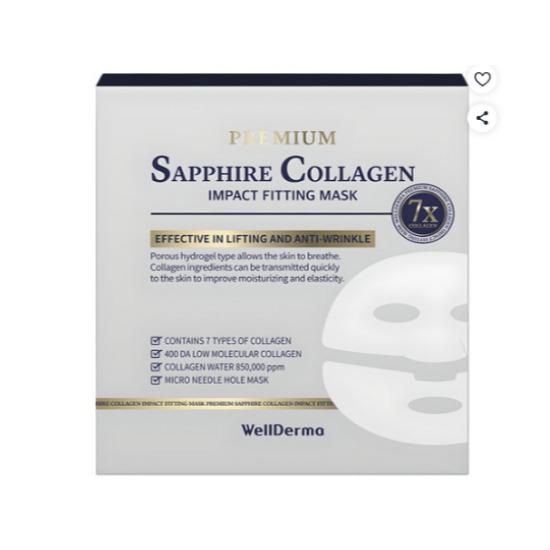 WELLDERMA Premium Sapphire Collagen Impact Fitting Mask Sheet 25g ×4