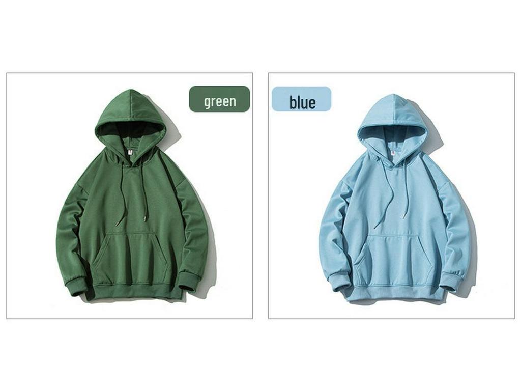 Men's Trendy Solid Color Hoodie - Spring & Autumn 2021, Loose Fit, Plus Size, Hong Kong Style Sweatshirt