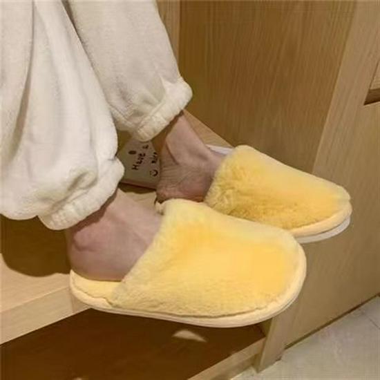 Cozy Bow Plush Slippers: Warm Non-Slip Indoor Cotton for Autumn & Winter