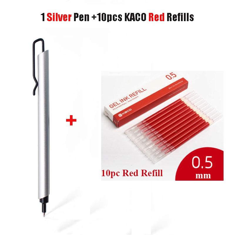 Kaco Metal Gel Pen 0.5MM Black Ink Refills Luxury Ballpoint Pens Business Signature Stylos Pen Holder Design Stationery Supplies