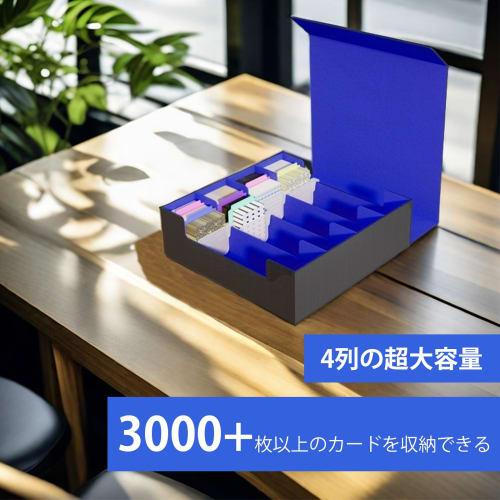 Trekkers PU Leather Card Box, Holds 3000 Cards (4 Columns), Vertical Card Storage, 4 Compartments, 24 Baffles, Trekkers Card Box, PU Leather Storage B