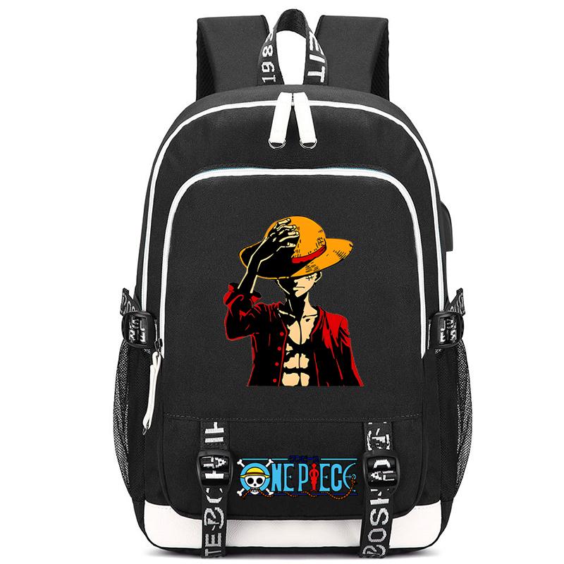 Anime One Piece Charge Versatile Bag Document Bag for Boy Girl Back To School Book Bag Large Capacity Student Goku Bag Men Women Leisure Travel Bag