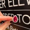 Jewelry Ring Female Simulation Red Corundum Shining Full Diamond Pendant Ring Set