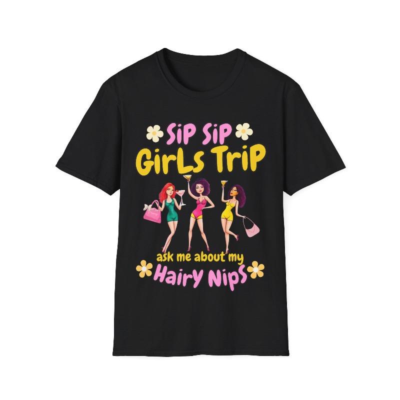 

Funny Girls Trip Travel Cruise Shirts Girls Night Airport Exchange Shit Shirt Summer Loose and Breathable cotton Tshirt Top S