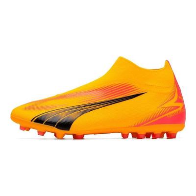 Ultra Match + Ll Artificial Turf Round Toe Slip-On Mg (Rubber Short Studs) Soccer Shoes Men Soccer Shoes Yellow Red 107760-03