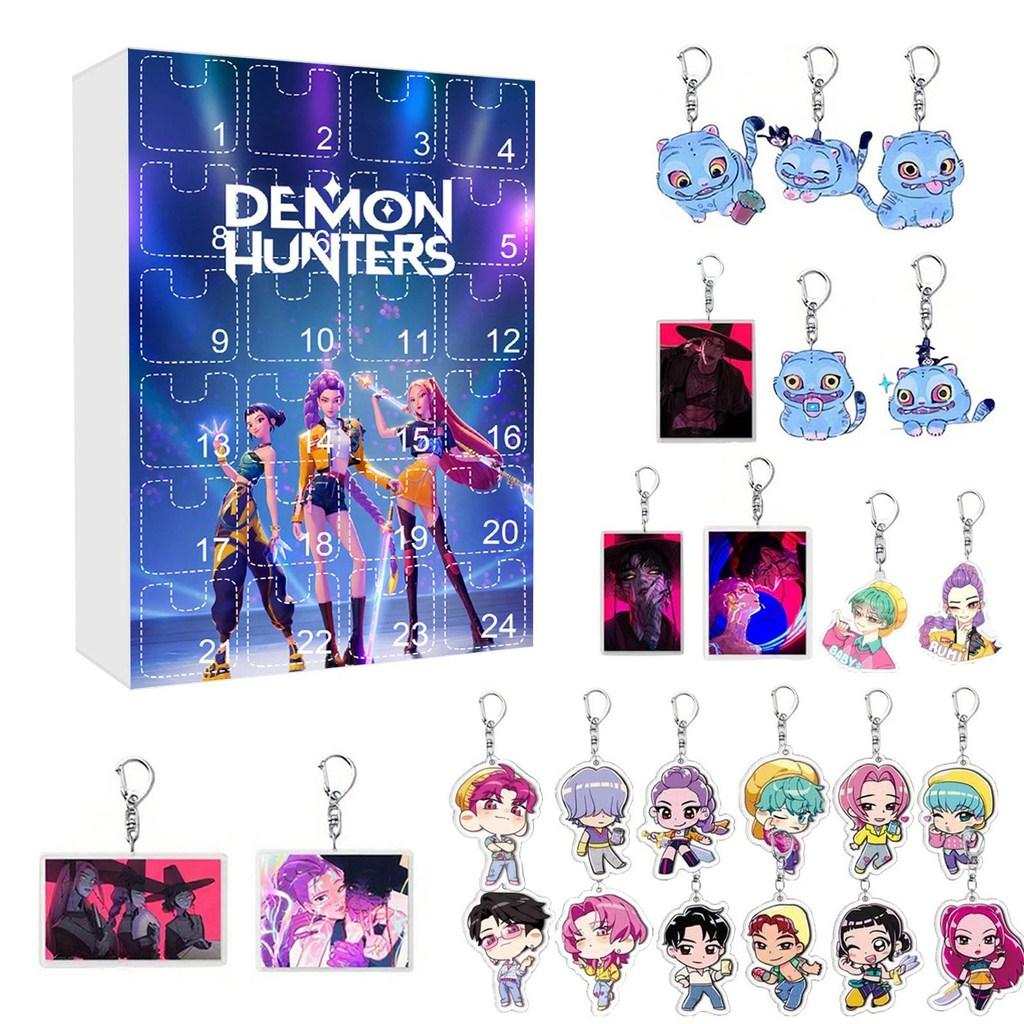 Kpop Demon Hunters Christmas Calendar Acrylic Keychain With Hanging Ornament For Fans And Collectors