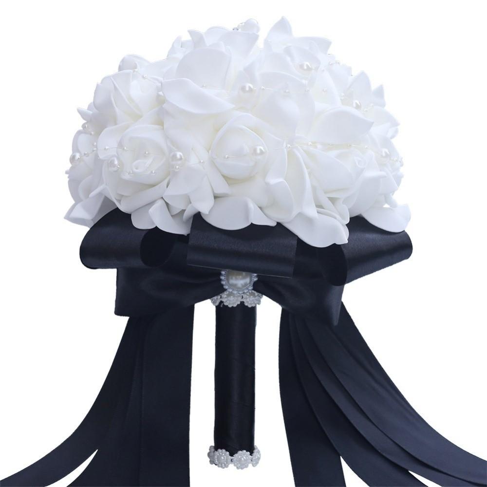 Silk Flowers Artificial Hand Bouquet Romantic Bridesmaid Bouquet  Wedding Accessories