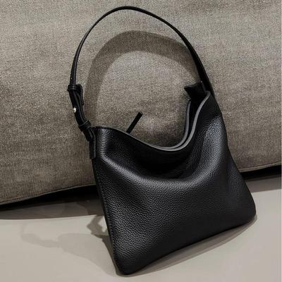 First Layer Cowhide Casual Bucket Bag, Minimalist High-end Tote Bag, Light and Fashionable Versatile Single Shoulder Oblique Span Leather Bag