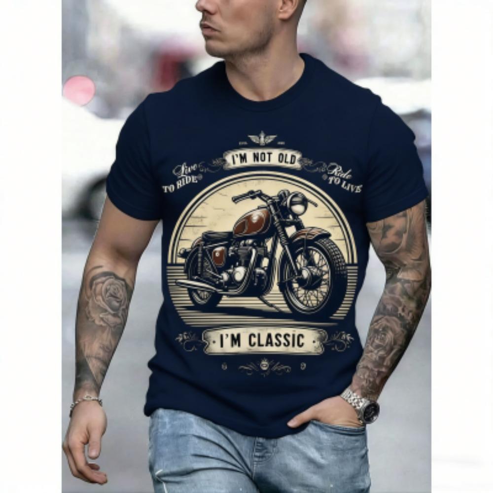 Fashion Europe America Summer Men's T-Shirt Motorcycle 3D Print Tees Top Loose Short Sleeve Streetwear Oversized Women T-shirt