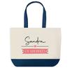 Tote Bag - PLANETEE - Sandra En Vacances - Fond Bleu - Coton 40x45 Cm - Fabriqué En France