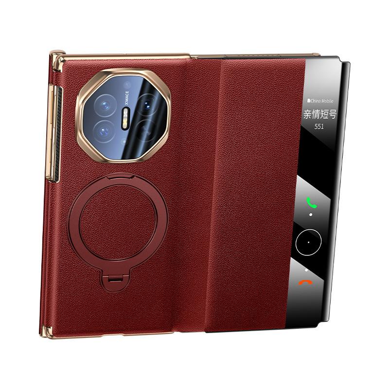 Applicable to Huawei matext mobile phone case triple folding smart window XTS male rotating bracket magnetic xts leather case